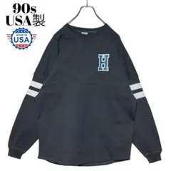 90sヴィンテージUSA製 ロングTシャツ グレー S カレッジ ロンt
