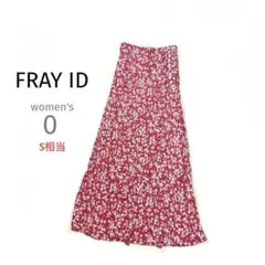 FRAYIDフレイアイディー花柄赤レッドロングスカートタイトAラインスリム綺麗めのサムネイル