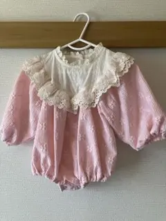 【1回着用のみ】Bebe Holic ベビー ロンパース ピンク Sサイズ