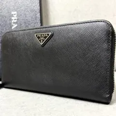【極美品】プラダ 三角ロゴ 長財布 サフィアーノレザー ブラック
