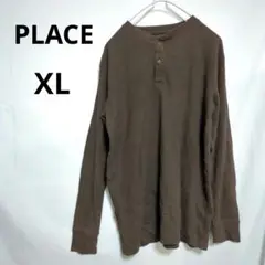 【PLACE 】長袖Tシャツ　ブラウン　茶色　XL　海外　US古着