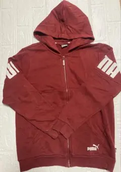 PUMA バーガンディ フルジップパーカー　160