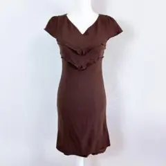 【美品】MISS ASHIDA 伸縮性有　ストレッチ半袖ドレスワンピース 9のサムネイル
