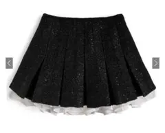 GRL インパン裏地付きフリルツイードプリーツミニスカート［gm838］Lサイズ