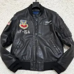 本革】type MA-1 レザージャケット ダークネイビー ALPHA - メルカリ