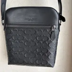 COACH ブラック レザー ショルダーバッグ