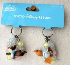 ディズニー　スイスイサマー　キーチェーン　チップとデール