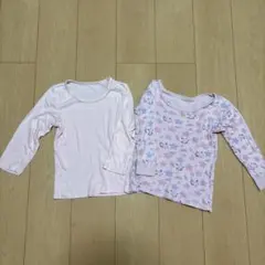 ピンク 長袖 アンダーシャツ 2枚セット 120