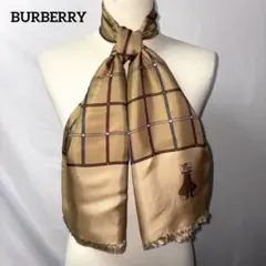 BURBERRY 大判 シルク スカーフ チェック 希少バーバリーのサムネイル