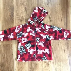 パーカー　フリース　ディズニー　ミッキー　赤　長袖　上着　ジャンパー