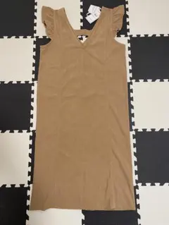 ワンピース　コーデュロイ　ベージュ