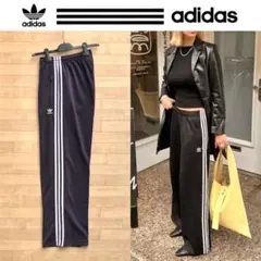 L アディダスオリジナルス ファイヤーバードトラックパンツ ワイドパンツ 紫