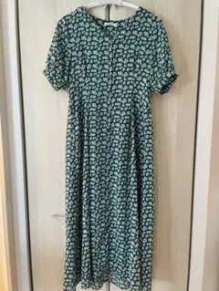 le.coeur blanc 花柄シャツワンピース 半袖 グリーン