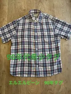 L.L.Bean 半袖チェックシャツ Mサイズ