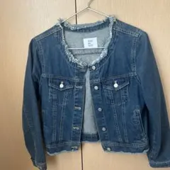 ダークブルーデニムジャケット フリンジ付き