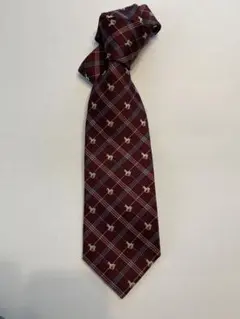 POLO馬の刺繍入りチェック柄ネクタイ