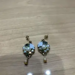 花モチーフ パール ゴールド ピアス