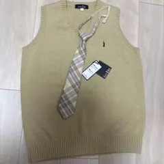 イーストボーイ　スクールベスト　ベージュ　Ｌ　ハニーズ　ネクタイ　ピンクチェック