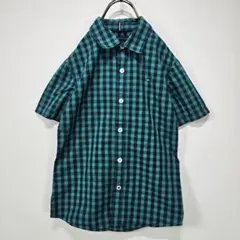 TOMMY HILFIGER【トミーヒルフィガー】半袖　チェック　シャツ　ロゴ