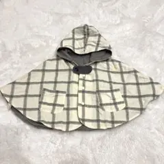 ブランシェス リバーシブル 授乳ケープ ポンチョ ベビー チェック 男の子