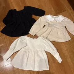 フリル付き長袖シャツ 3点セット　ミラーベイ　バースデイ