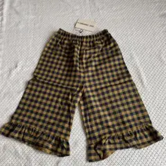 organic zoo ブルーベリーギンガムフリルチェック パンツ 3-4y