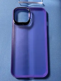 iPhone14/13用ケース 紫色 透明　隠しスタンド付き　スマホは付きません