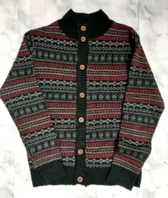 90s-00s フェアアイル総柄 カーディガン L Y2K