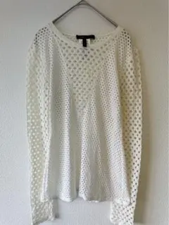 BCBGMAXAZRIA メッシュ編み長袖Tシャツ S カットソー レイヤードのサムネイル