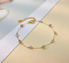 一点もの✨パワーストーン ブレスレット サージカルステンレス 運気 ゴールド