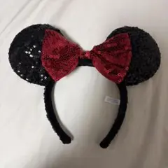 ミッキー耳型カチューシャ 黒と赤