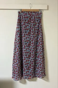 美品☆フィフス 花柄スカート ロングスカート フレアスカート M バックゴム