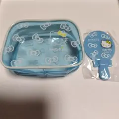 ☆新品未使用☆ハローキティ☆クリアポーチ☆手鏡☆2点セット☆ミュゼ☆ノベルティ☆