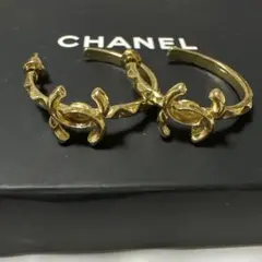 CHANEL 金色圓圈耳環 香奈兒