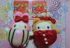 【サンリオ☆クリスマス】マスコットホルダー♪ハローキティ＆マイメロディ