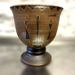【極美品】有田焼 峰一窯 焼〆 エキゾチック陶器ワインクーラー 大型花器 置物 極美品】有田焼 峰一窯 焼〆 エキゾチック陶器ワインクーラー 大型花器