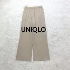 ユニクロ♡UNIQLO プリーツストレートパンツ S ベージュ ストレッチ 夏♪