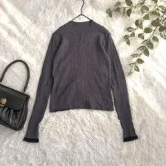 Z＊forksy＊カフスリーブリブニット F グレー系 長袖 チュール袖 綺麗めのサムネイル