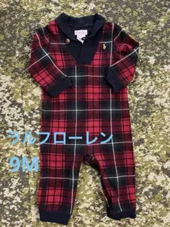 【Ralph Lauren 】チェック柄ロンパース 9M
