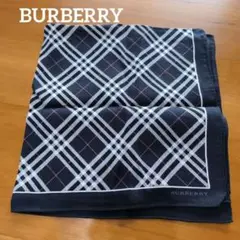 BURBERRY ネイビー チェック柄 ハンカチ