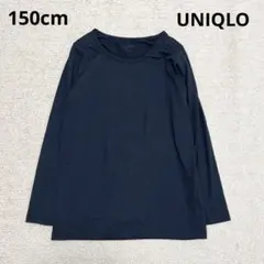 ユニクロ　ヒートテックＵネックT（9分袖）　黒　150cm