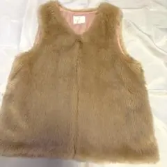 美品☆Knit Planner（KP） フェイクファーベスト 150 ベージュ