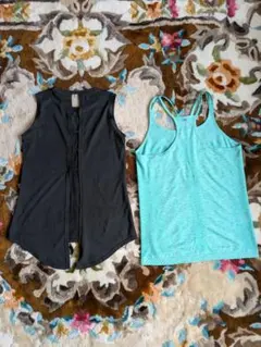 黒と緑色のタンクトップ 　2枚セット
