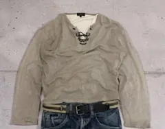 K*a様 archive lace-up ribbed layered l/s