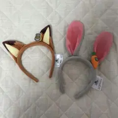 上海ディズニー　ズートピア　ニック　ジュディ　カチューシャ