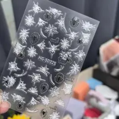 NT922♡ネイルシール/蜘蛛の巣 クモ ハロウィン 虫 昆虫 白黒