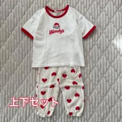 Wendy's リンガーTシャツとハート柄パンツセット