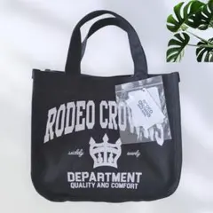 【新品タグ付】RODEO CROWNS ワイドボウル　黒　エコバッグ　ミニトートのサムネイル