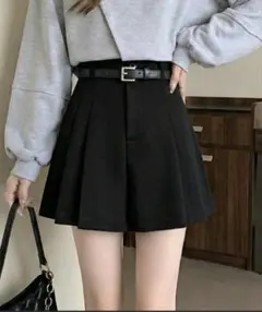 ハイウエストプリーツキュロットパンツ