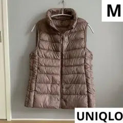【美品】UNIQLO ウルトラライトダウンベスト レディースM ブラウン